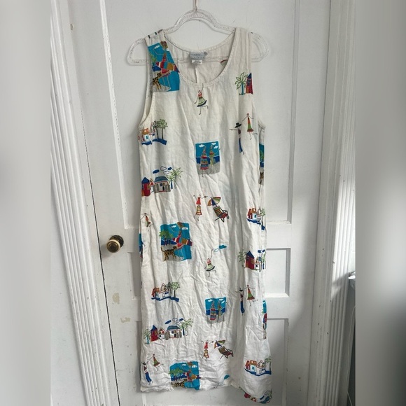 Hot Cotton Beach Resort Coastal LINEN Made in USA OUTFIT SET SIZE XL - Picture 5 of 5